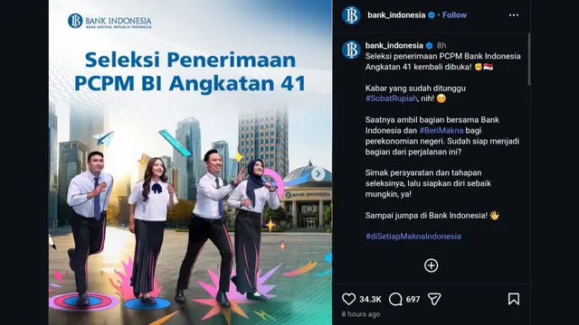 Bank Indonesia Buka Lowongan Kerja Mulai 9 Agustus 2026, Simak Syaratnya