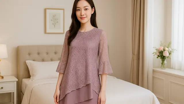 Model Baju Tile Kombinasi Satin