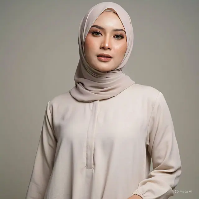Gamis Asimetris dengan Detail Simpel