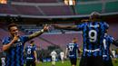 Keberhasilan Inter Milan memastikan gelar scudetto Liga Italia 2020/2021 di pekan ke-34 tidak terlepas dari suburnya para striker, gelandang bahkan bek untuk mencetak gol. Berikut 4 pencetak gol terbanyak Inter Milan di Liga Italia musim ini. (AFP/Isabella Bonotto)