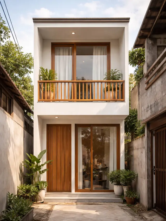 Model Rumah Minimalis di Gang Sempit 2 Lantai