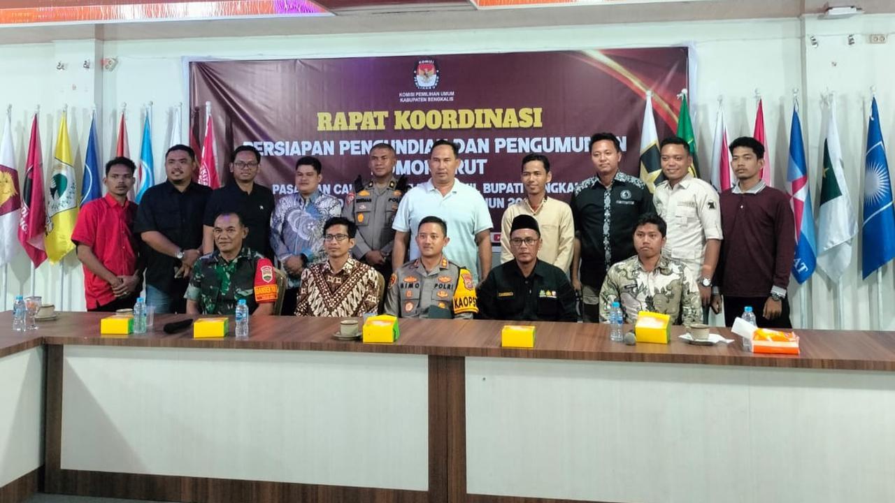 Polres Bengkalis Gelar Rapat Koordinasi Pengundian Nomor Urut Calon Bupati