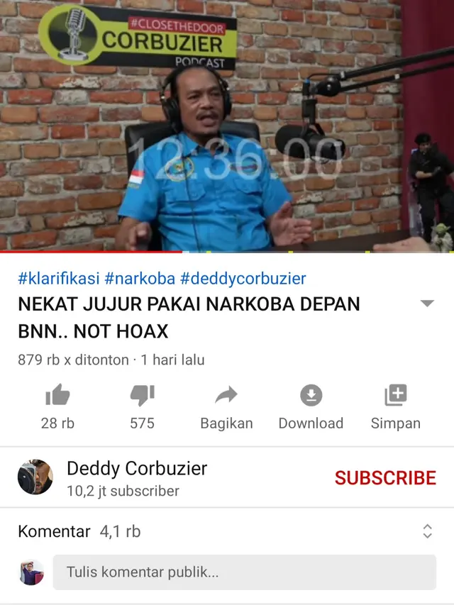 Unggahan Deddy Corbuzier. (Foto: YouTube Deddy Corbuzier)