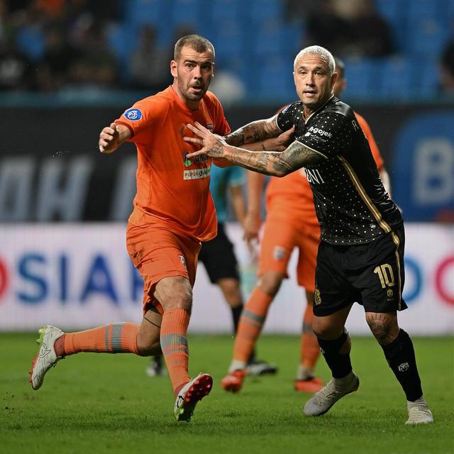 Borneo FC Vs Bhayangkara FC di BRI Liga 1 2023/2024.