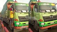 Sopir truk tertidur (TikTok/@zaharafirda976)