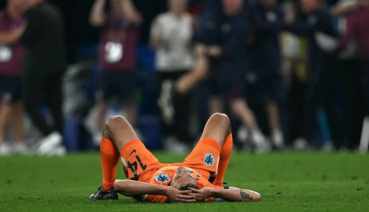 Timnas Belanda gagal melangkah ke partai final Piala Eropa 2024 setelah ditumbangkan Inggris dengan skor 1-2. (OZAN KOSE / AFP)