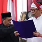 Mantan Juru Bicara Front Pembela Islam (FPI), Munarman, saat mengucapkan ikrar setia kepada Negara Kesatuan Republik Indonesia (NKRI) di Lapas Salemba, Selasa (8/8/2023). (dok Ditjen Pas Kemenhumkam)
