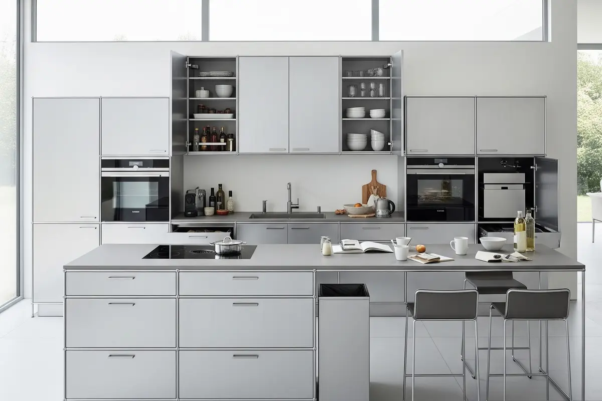 Model Lemari Dapur Minimalis Terbaru Aluminium (Image by Gemini AI)