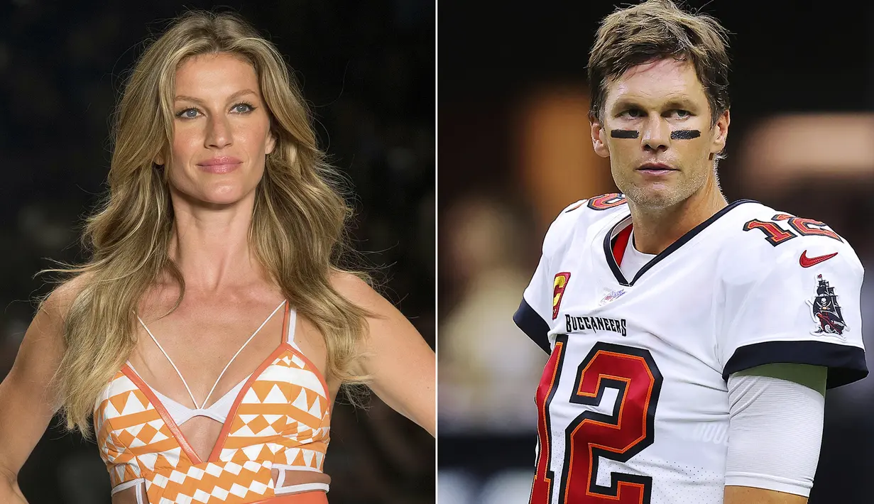 Perceraian itu terjadi setelah spekulasi selama berbulan-bulan di berbagai tabloid yang menyebut hubungan keduanya menjadi retak setelah Tom Brady memutuskan batal pensiun dari American football.  (AP Photo/Andre Penner, left, and Jonathan Bachman)