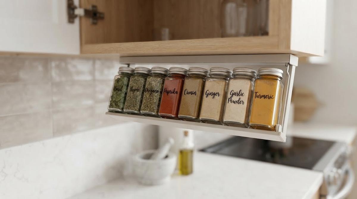 Cara Menata Botol Bumbu di  Dapur Sempit agar Mudah Diambil