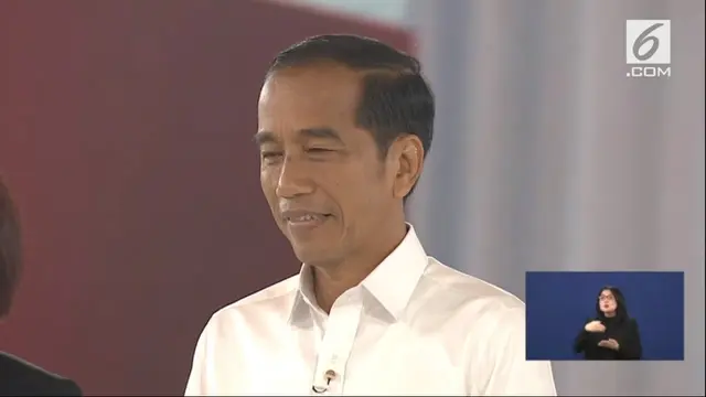 Calon Presiden nomor urut 01 Jokowi dalam debat keempat Pilpres 2019. (Liputan6.com)