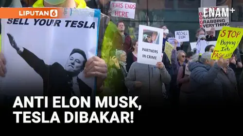 VIDEO: Demonstrasi Anti-Elon Musk Memanas, Tesla Jadi Sasaran!