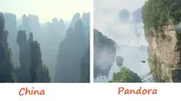 Pemandangan seperti di film Avatar ternyata dapat dijumpai pula di Taman Nasional Zhangjiajie di Cina.