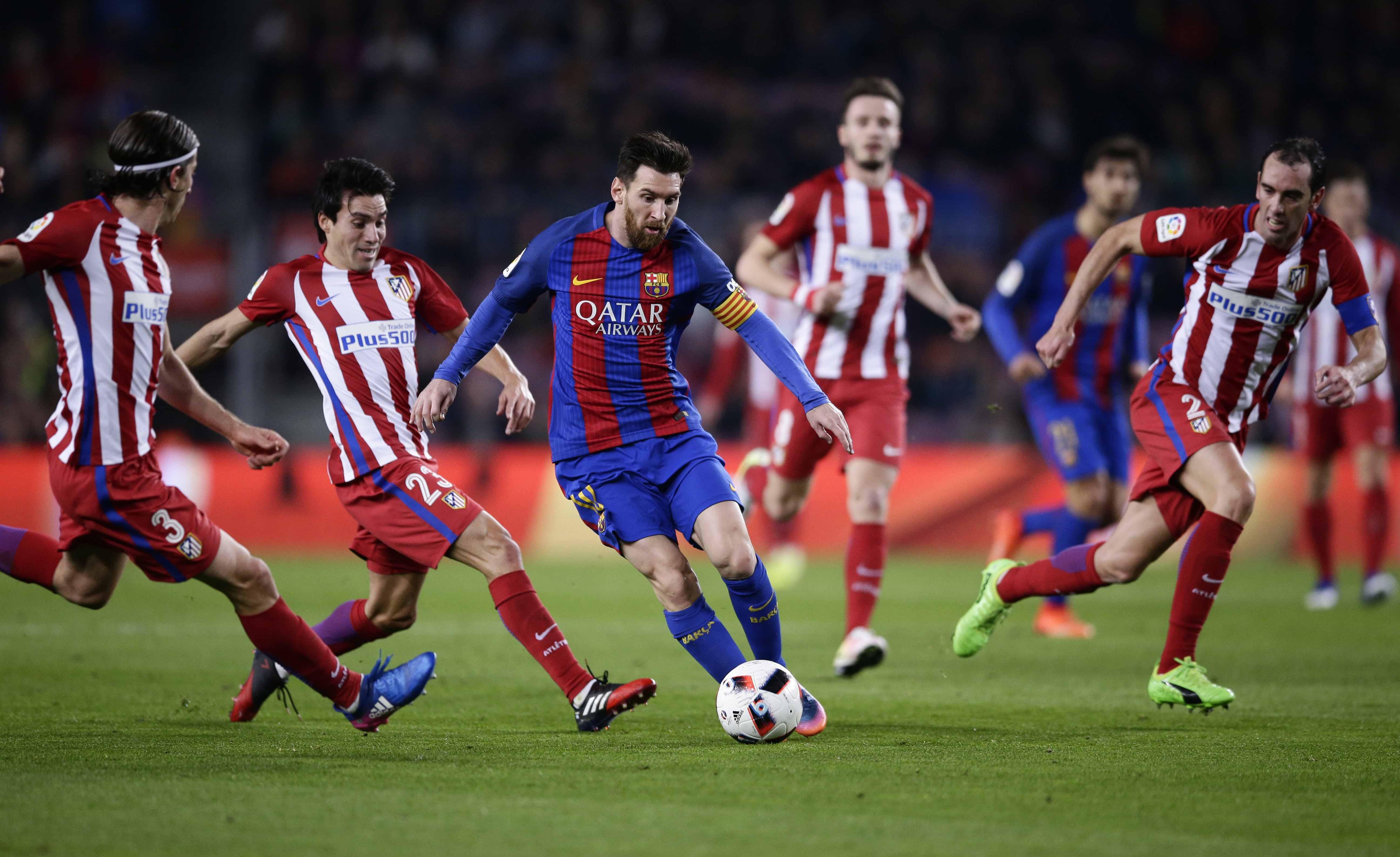 Atletico Madrid disingkirkan Barcelona pada semifinal Copa del Rey musim lalu. (AP/Manu Fernandez)