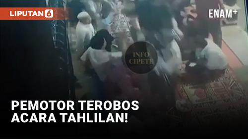 VIDEO: Kacau! Pemotor Terobos Makan-makan Pasca Tahlilan