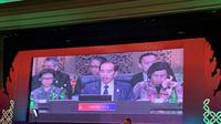 Presiden Jokowi membuka KTT G20 yang dihadiri para pemimpin dunia, dan berlokasi di The Apurva Kempinski, Nusa Dua, Bali pada Selasa (15/11/2022). (Liputan6.com/Benedikta Miranti)
