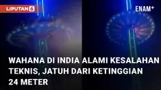 Kejadian tidak terduga dialami oleh pengunjung saat menaiki wahana roda berputar di India