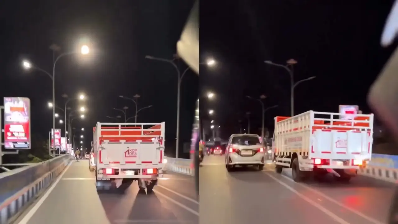 Tangkapan layar rekaman video viral mobil KDMP di Kota Bandar Lampung berkendara secara ugal-ugalan. (Liputan6.com/Istimewa)