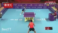 Xu Xin dan Zhu Linfeng petenij meja asal Tiongkok teribat dalam pertarungan mendebarkan hingga poin diperoleh setelah 20 pukulan.