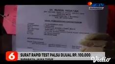 Para sindikat pemalsu surat keterangan hasil rapid test untuk penumpang kapal laut diringkus Satreskrim Polres Pelabuhan Tanjung Perak, Surabaya. Sindikat ini beroperasi sejak September 2020 dan sudah menerbitkan ratusan surat keterangan rapid test p...