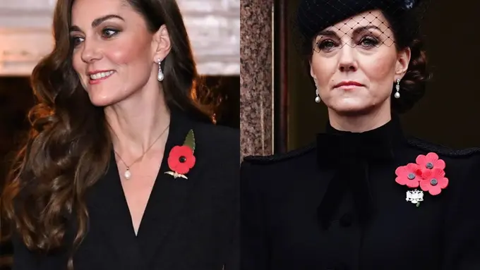 Tampil Dua Hari Berturut-Turut, Kate Middleton Tampikan Pesona Berbeda dengan Gaun Hitam