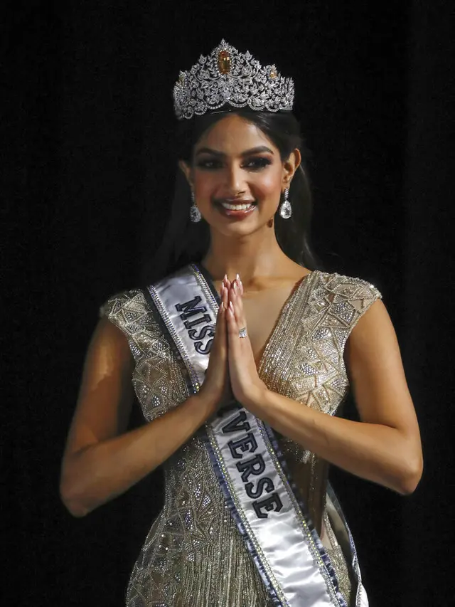 Miss Universe 2021, Harnaaz Sandhu. (AP Photo/Ariel Schalit)