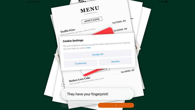 They Have Your Fingerprint!, aplikasi buatan pemenang Apple Swift Student Challenge 2026 terkait privasi di internet. (Doc: Apple)