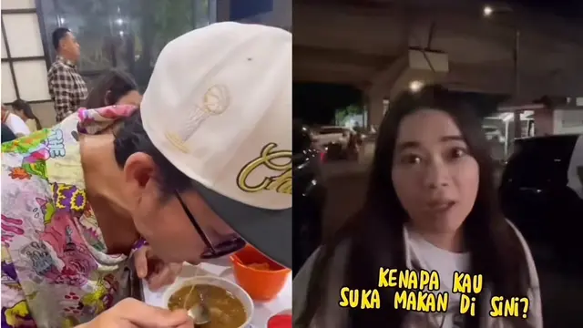 Denny Sumargo mengajak istrinya ke tempat dulu mereka kencan pertama kali ke sebuah rumah makan pinggir jalan