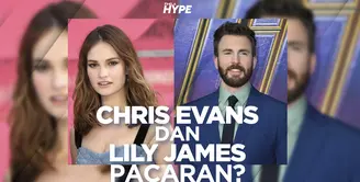 Chris Evans dan Lily James Terciduk Habiskan Malam Bersama