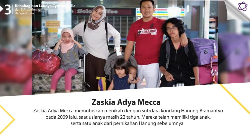 Kebahagiaan Laudya Cynthia Bella dan 5 Artis Menikah dengan Duda. (Foto: Instagram/zaskiadyamecca, Desain: Nurman Abdul Hakim/Bintang.com)