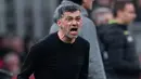 Berkat hasil ini, Milan tertahan di peringkat sembilan klasemen dengan poin 41. Sementara itu, Lazio sukses naik ke peringkat empat dengan poin 50. (AP Photo/Antonio Calanni)