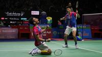 Pramudya Kusumawardana/Yeremia Erich Yoche Yacob Rambitan ke perempat final Indoensia Open 2022 setelah mengalahkan pasangan Chinese Taipei, Lee Yang/Wang Chi Lin di Istora, Jakarta, Kamis (16/6/2022). (Bola.com/Bagaskara Lazuardi)