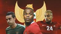 Timnas Indonesia - Otavio Dutra, Victor Igbonefo, Diego Michiels (Bola.com/Adreanus Titus)