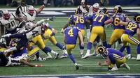 Duel Super Bowl, New England Patriots vs Los Angeles Rams 13-3 di Mercedes-Benz Arena, Atlanta, Amerika Serikat, Senin (4/2/2019) pagi WIB. (AFP/Streeter Lecka)