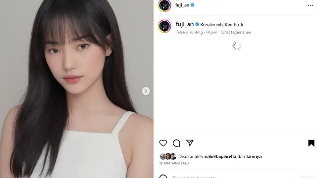 Fuji coba Filter AI yang mengubah jadi seperti orang Korea (Foto: Instagram fuji_an)