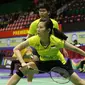 Praveen Jordan/Debby Susanto kalah dari ganda Jerman, Mark Lamsfuss/Isabel Herttrich, pada babak pertama Hong Kong Terbuka Super Series 2017, Selasa (21/11/2017). (PBSI)