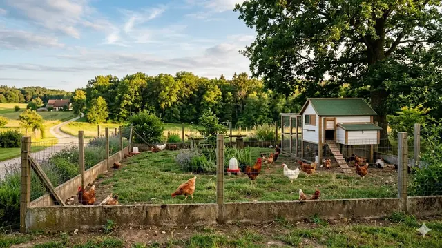 Desain Kebun Ayam dengan Pagar Tinggi