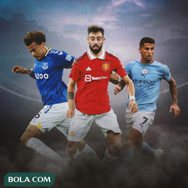 Ilustrasi - Dele Alli, Bruno Fernandes, Joao Cancelo