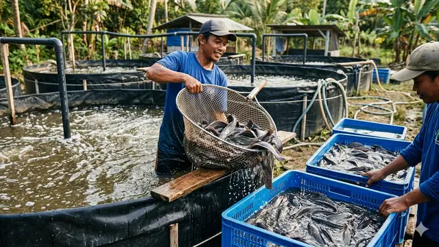 Panen Lele dalam 2 Bulan (Foto: Gemini AI)