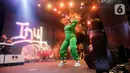 Istri Adam Suseno itu membuka penampilannya lewat tiga lagu sekaligus. Diantaranya, Goyang Inul, Pamer Bojo (Cover Didi Kempot), dan Masa Lalu. (Liputan6.com/Faizal Fanani)