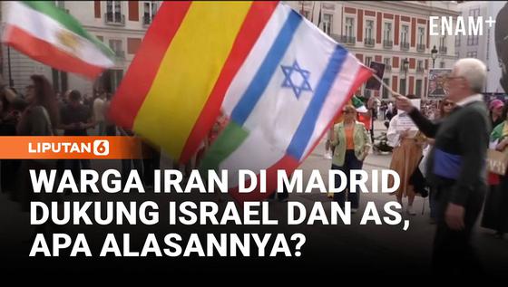 Warga Iran di Madrid Demo Dukung Serangan Trump dan Israel, Kenapa?