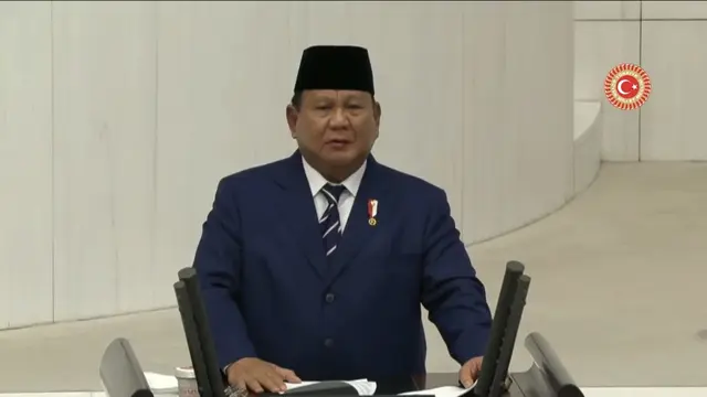Presiden Prabowo Subianto berpidato di Gedung Parlemen Turki, Ankara, Turki, Kamis (10/4/2025). (Sumber Foto: YouTube TBMM)