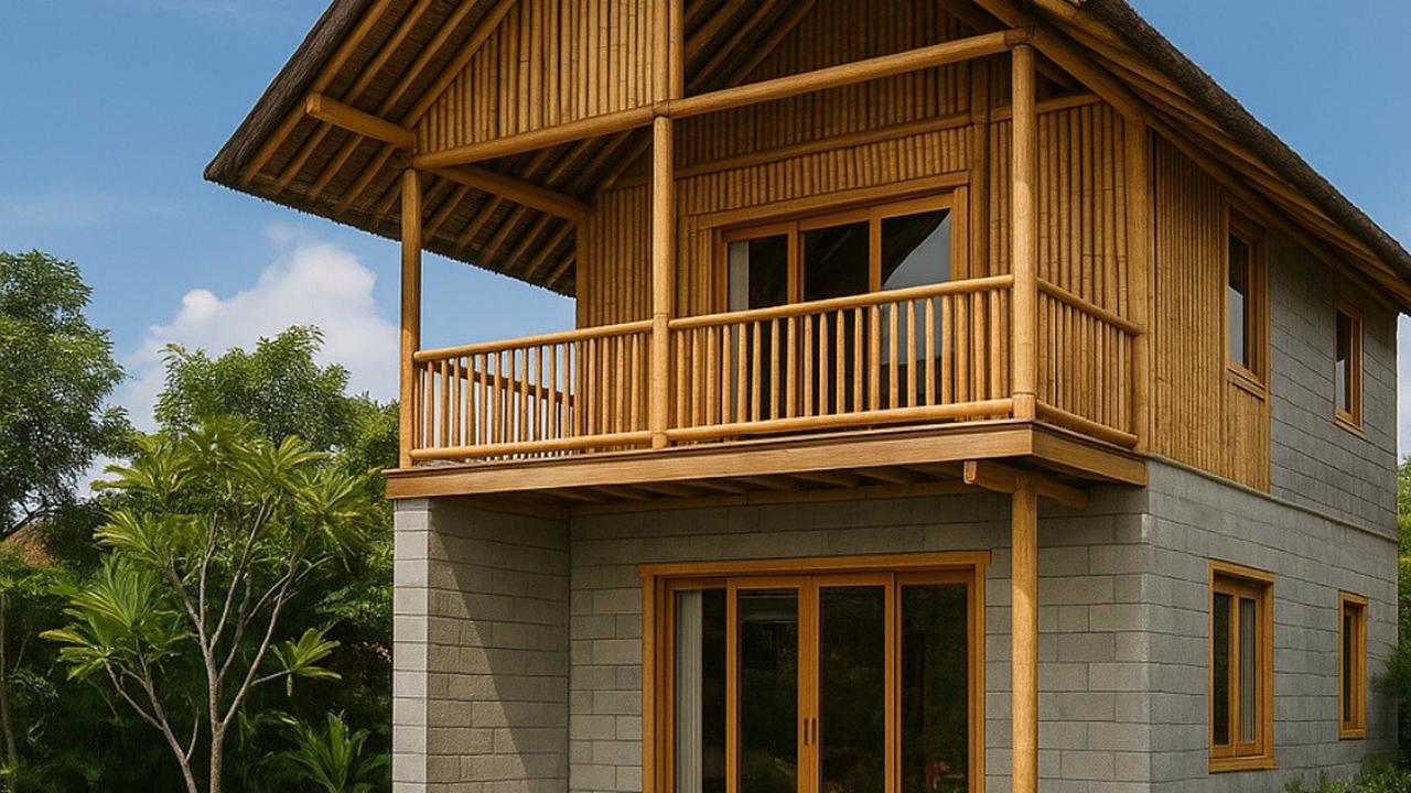 7 Model Rumah Bambu dan Batako Dua Lantai, Hadirkan Nuansa Hangat dan Alami