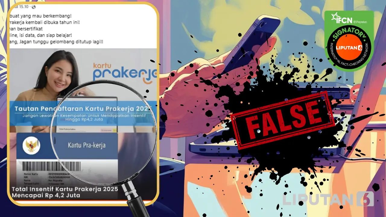 Tangkapan layar klaim tautan pendaftaran Kartu Prakerja