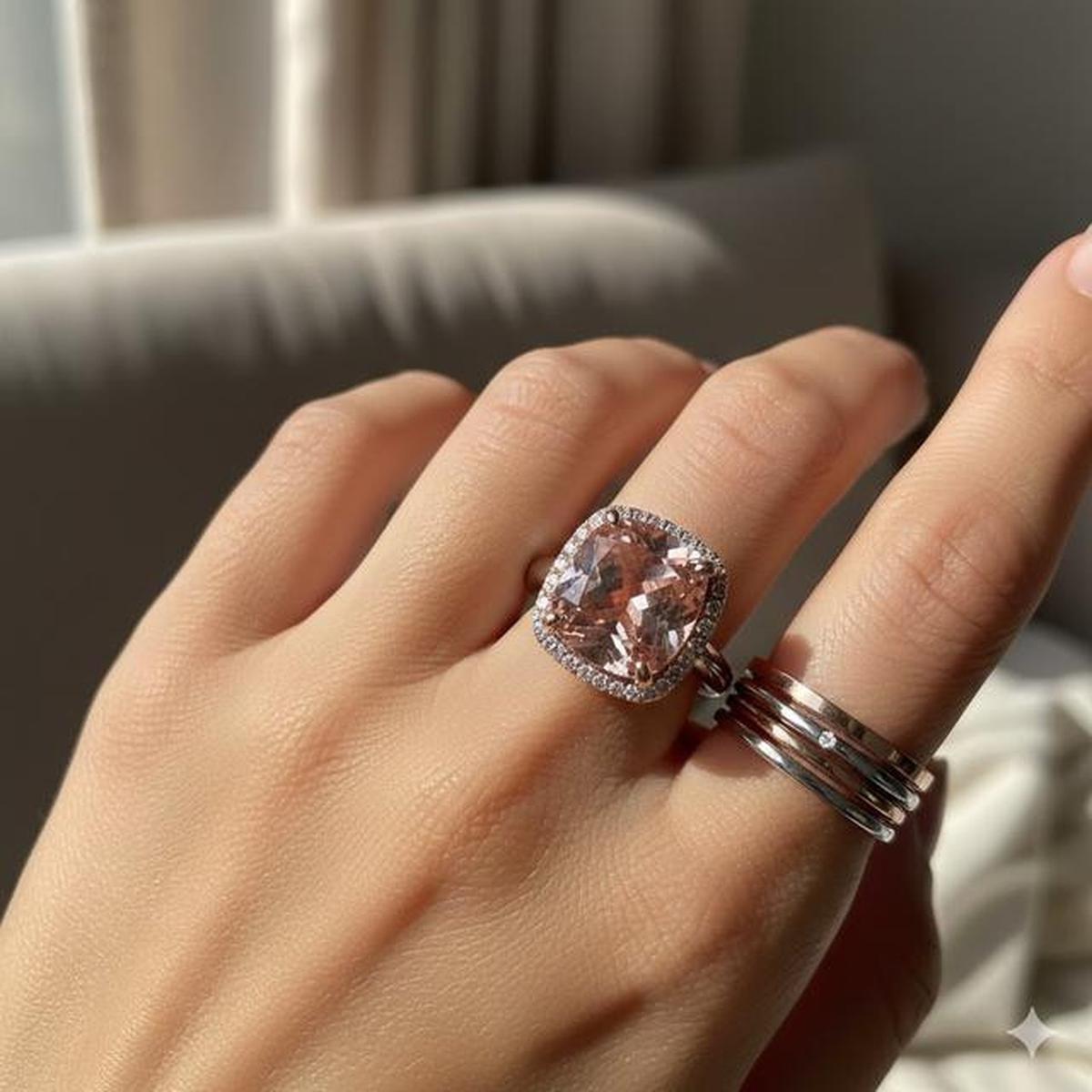 10 Model Cincin Emas Batu Morganite Tren 2026, Intip Desainnya