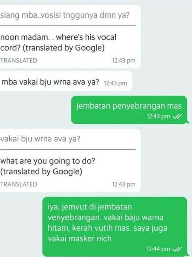 6 Terjemahan Chat Driver Ojek Online dan Penumpang Ini Bikin Ngakak