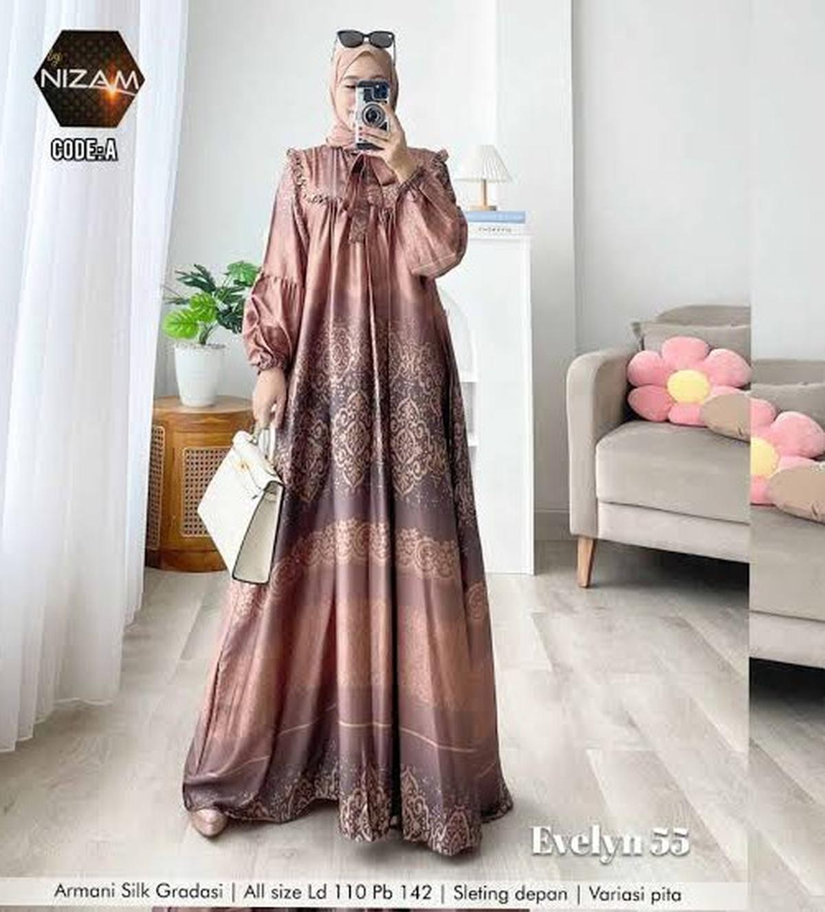 Gamis Bahan Armani Sutra untuk Lebaran 2025