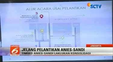 Tim sukses terus lakukan konsolidasi jelang pelantikan Anies-Sandi sebagai gubernur baru DKI Jakarta.