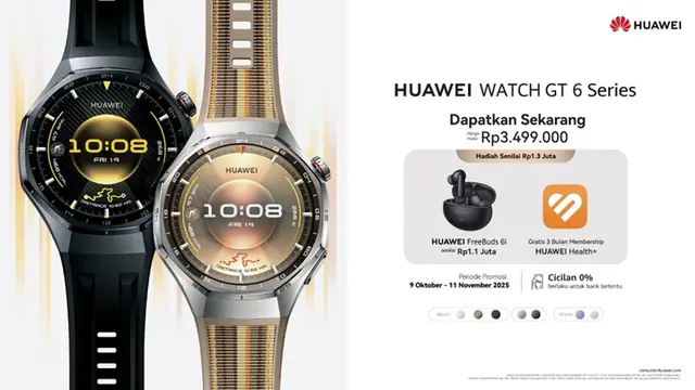 HUAWEI WATCH GT 6 Series: Smartwatch Fashionable dengan Akurasi Presisi untuk Advanced Sports dan Daya Tahan Baterai hingga 21 Hari