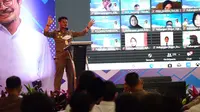 Menteri Pertanian Syahrul Yasin Limpo saat menyampaikan kuliah umum di Kampus Politeknik Pembangunan Pertanian (Polbangtan) Bogor, Selasa (24/8/2021). (Dok. Humas Kementan)